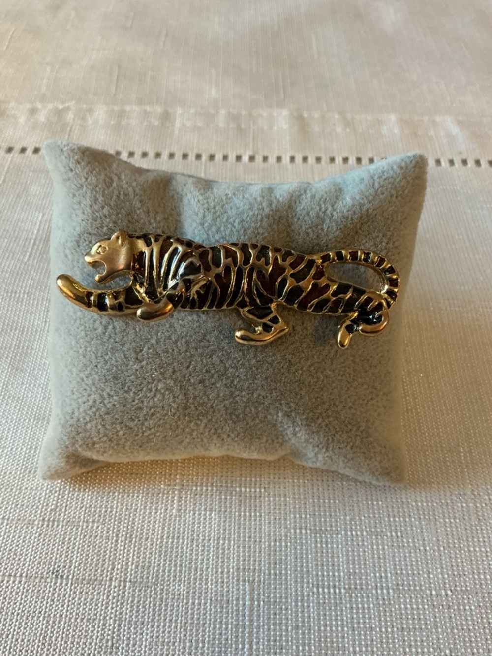 Tiger “Big Cat” Gold Tone Brooch